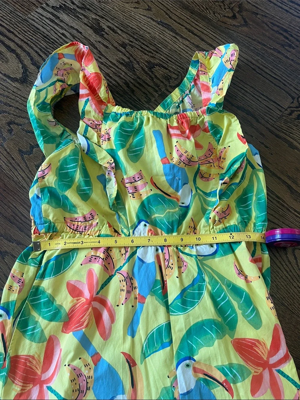 NEW! Tea Collection Tropical Birds Banana Girls Flutter Strap Jumpsuit